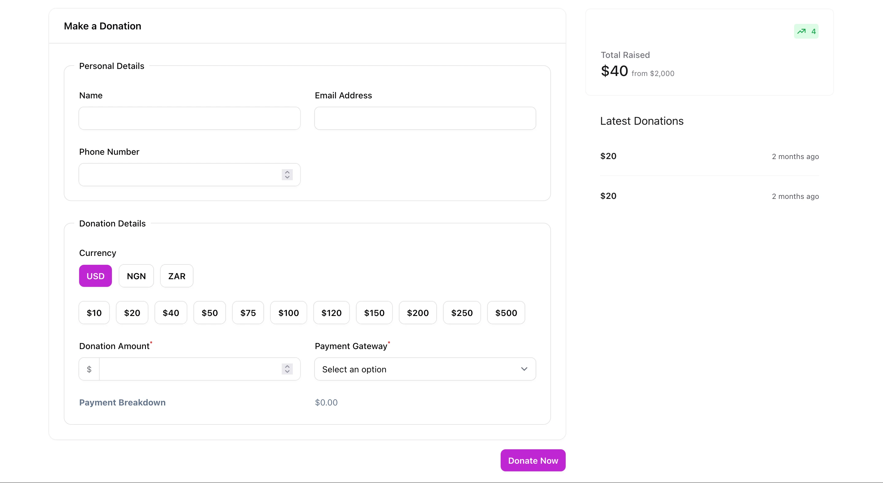 Multi-Currency Support for Donation 