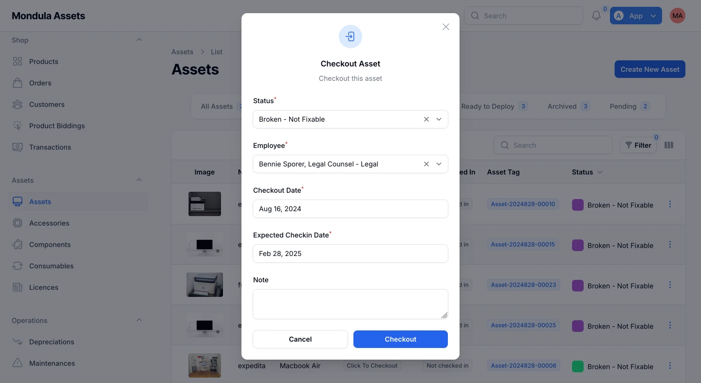 Asset Checkout